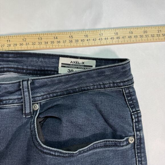 Buffalo‎ Jeans Mens 38x30 Blue Denim Axel Slim Stretch Straight Leg David Bitton - Picture 4 of 9